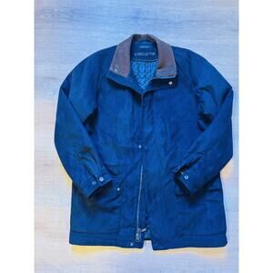 VTG Liz Claiborne's Men's Lined Suede Finish Blue Navy Jacket  Size M